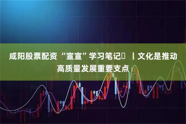 咸阳股票配资 “宣宣”学习笔记㊹丨文化是推动高质量发展重要支点