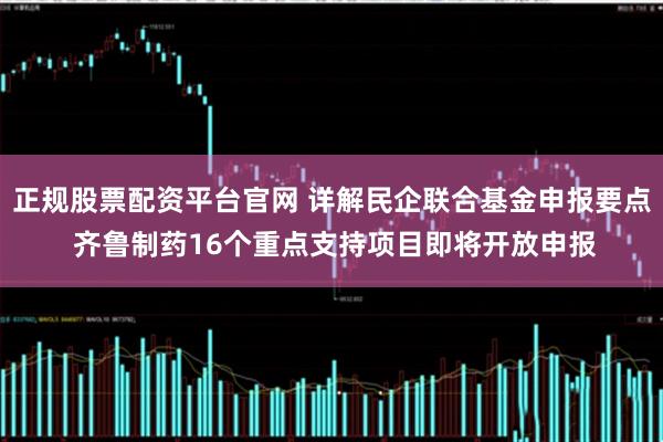 正规股票配资平台官网 详解民企联合基金申报要点 齐鲁制药16个重点支持项目即将开放申报